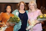 Nurse and CNA of the Year holding flowers