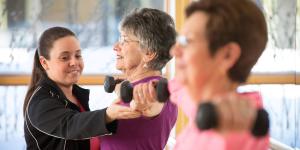 Older women doing exercises 