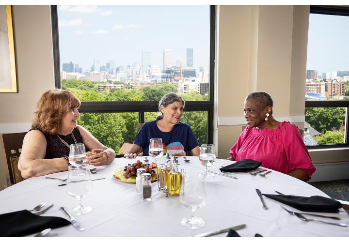 Residents sitting in CCB dining room