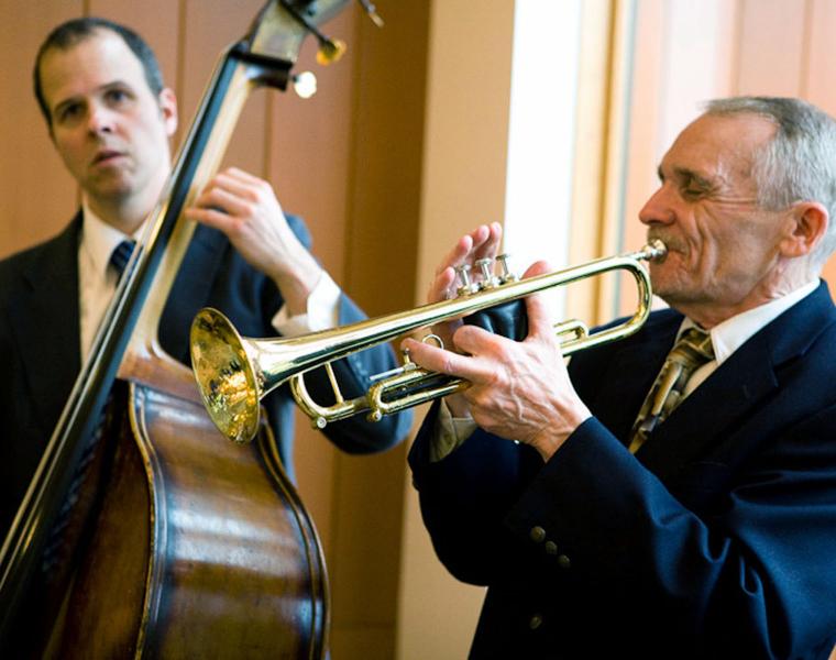 A jazz trio performs at Orchard Cove